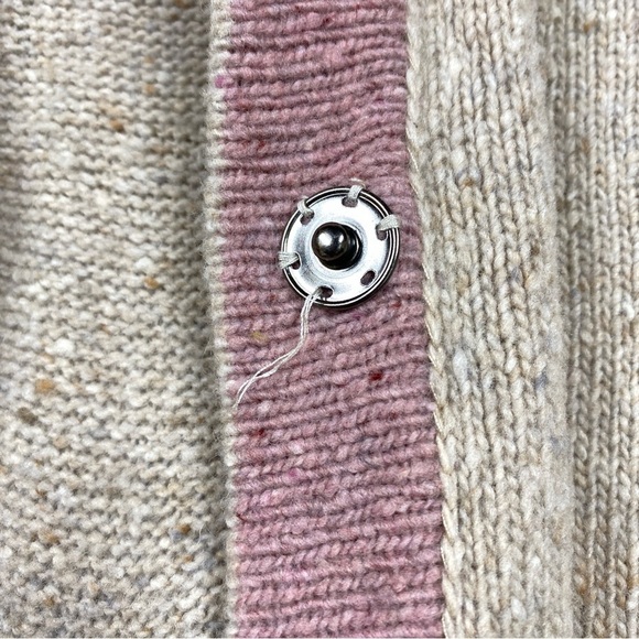 Margaret O'Leary Knit Cashmere Wool Blend Snap Button Cottage Cardigan Size S - Picture 4 of 8